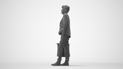 scanned 3D man casual standing, photogrammetry people for Enscape and V-Ray, square thumbnail