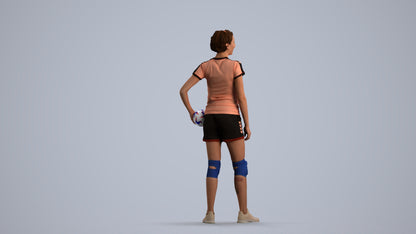 realistic 3D human woman sport, archviz people FBX OBJ for Blender, front view render