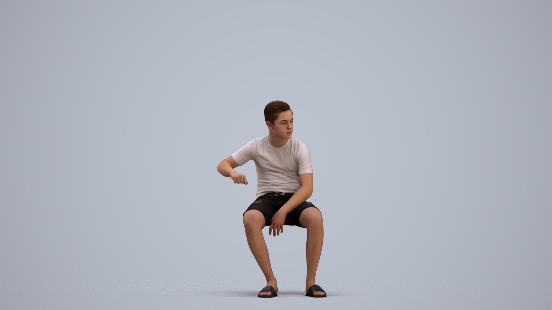 scanned 3D boy casual kids, photogrammetry people for Enscape and V-Ray, standing pose render