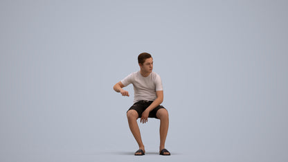 scanned 3D boy casual kids, photogrammetry people for Enscape and V-Ray, standing pose render