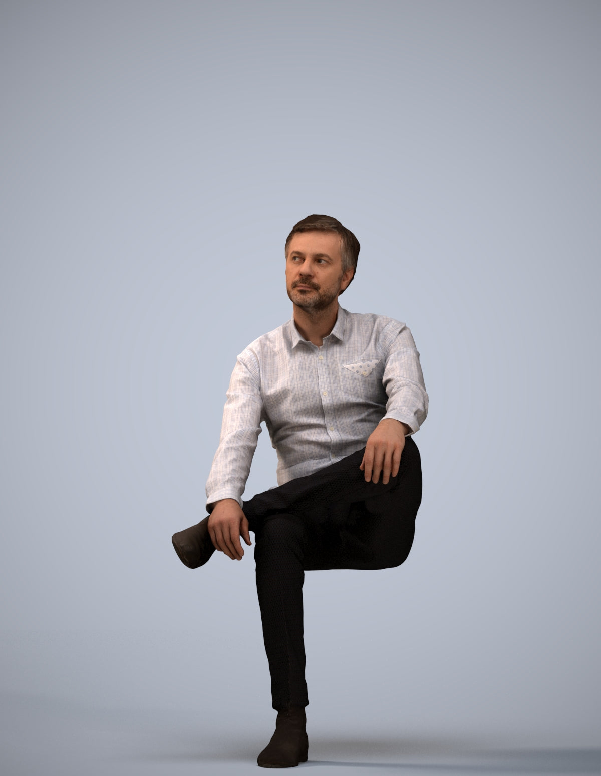 photogrammetry 3D man business, realistic human model archviz FBX