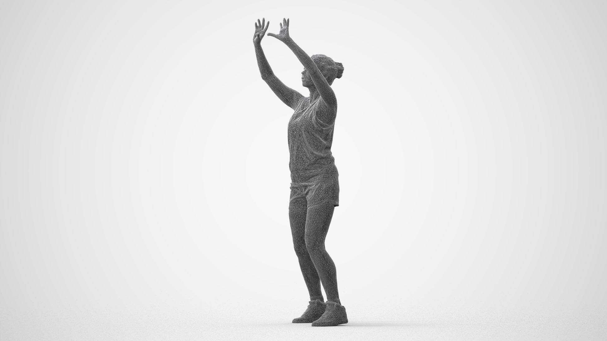 realistic 3D woman sport, scanned archviz people for Blender and 3ds Max, square thumbnail