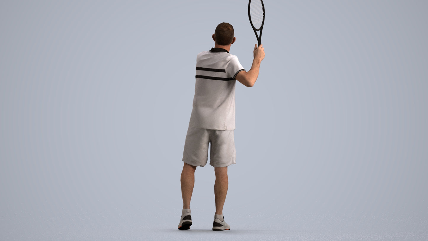 3D scanned man sport, photorealistic archviz people for Enscape and SketchUp, front view render