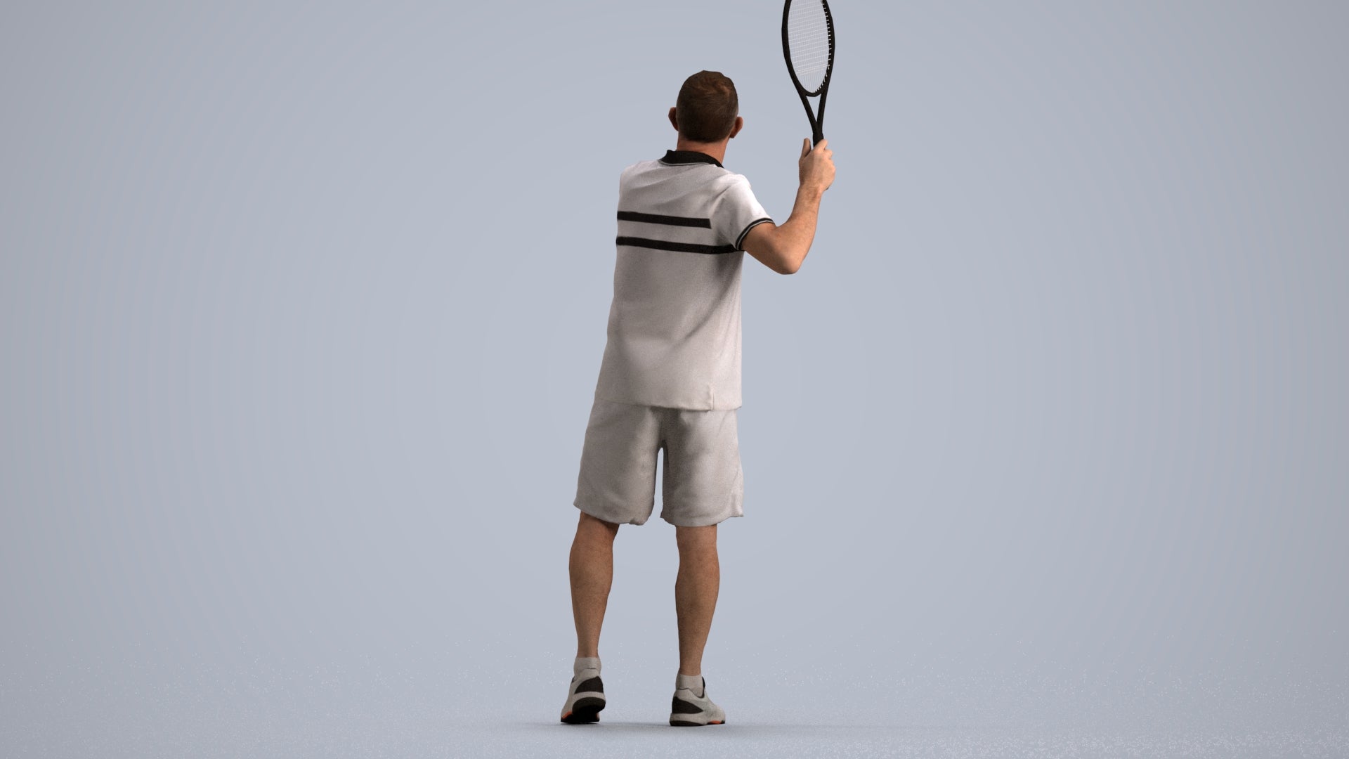 3D scanned man sport, photorealistic archviz people for Enscape and SketchUp, front view render