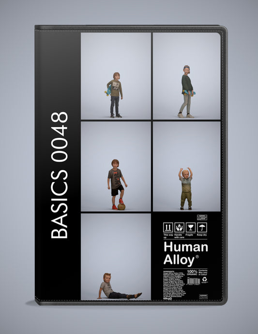 3D human models kids bundle, 6 photogrammetry scanned people for archviz