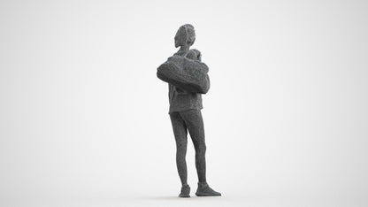 3D people model woman sport, scanned human for 3ds Max rendering, wireframe front view