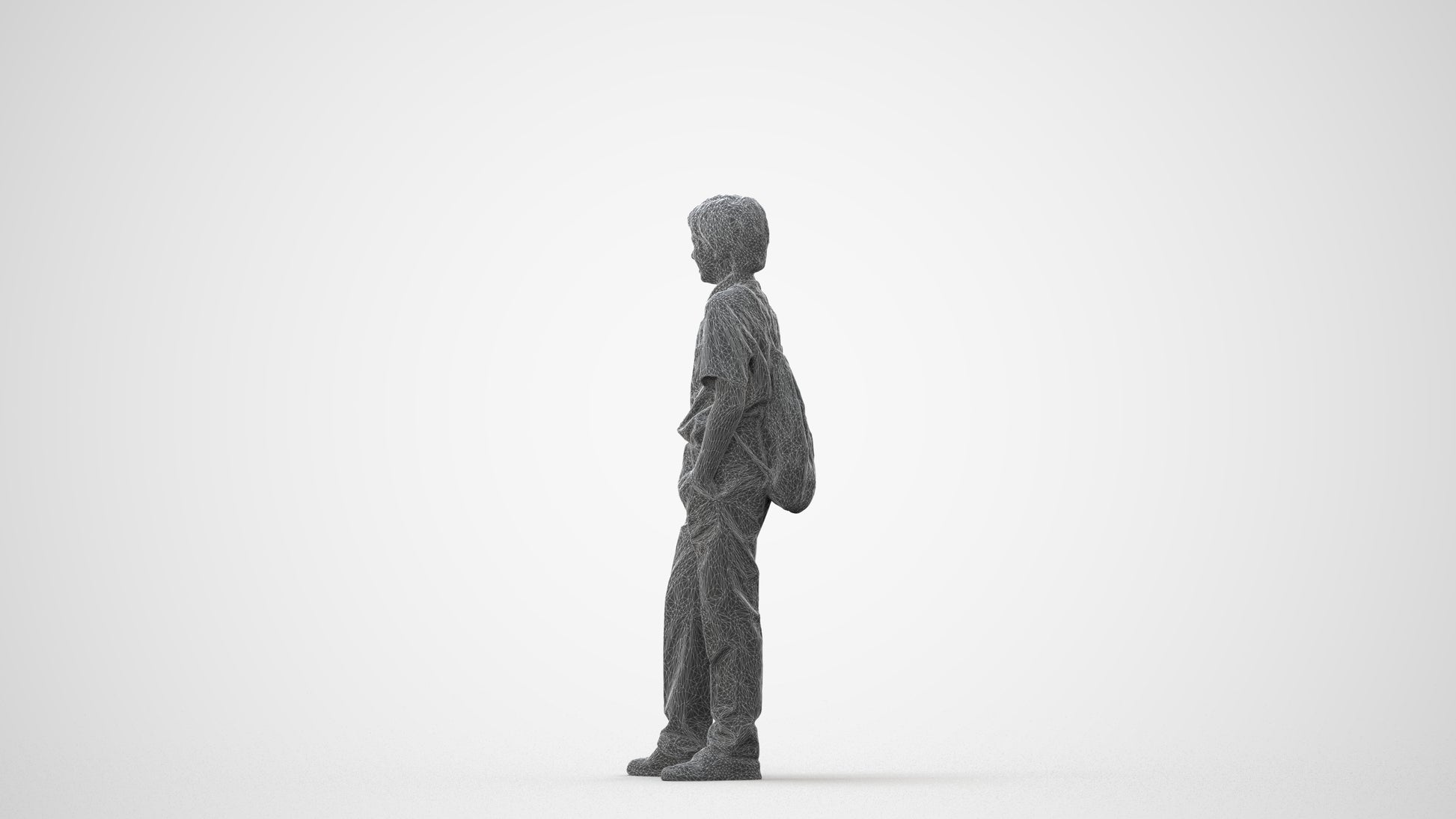 photogrammetry 3D boy kids, realistic human model archviz FBX, square thumbnail