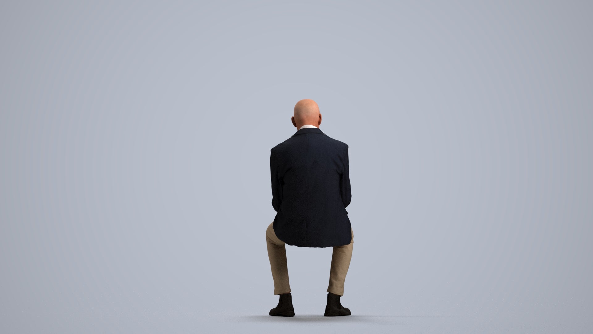 realistic 3D people senior man business, render-ready for V-Ray and Corona, FBX OBJ, front view render