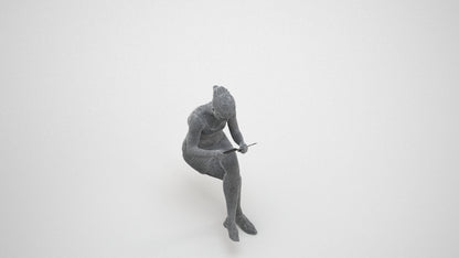 realistic 3D people girl casual kids, render-ready for V-Ray and Corona, FBX OBJ, wireframe three-quarter view