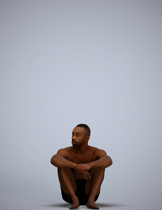photogrammetry 3D man pool, realistic human model archviz FBX