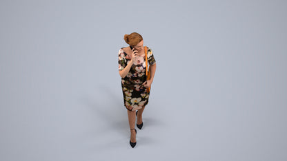 photogrammetry 3D woman casual standing, realistic human model archviz FBX, back view render