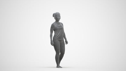 realistic 3D people woman sport, render-ready for V-Ray and Corona, FBX OBJ, three-quarter front view render
