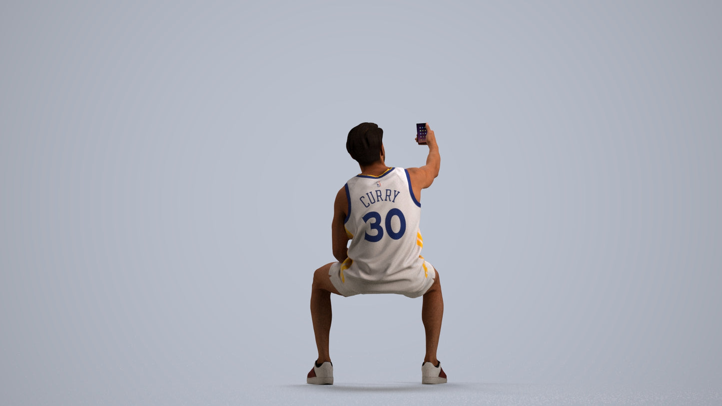 3D people model man sport, scanned human for 3ds Max rendering, front view render