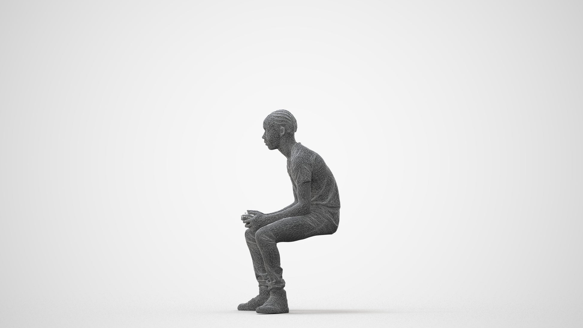 realistic 3D boy casual kids, scanned archviz people for Blender and 3ds Max, square thumbnail