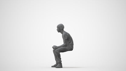 realistic 3D boy casual kids, scanned archviz people for Blender and 3ds Max, square thumbnail