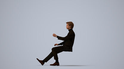 realistic 3D people man business driving, render-ready for V-Ray and Corona, FBX OBJ, three-quarter view render