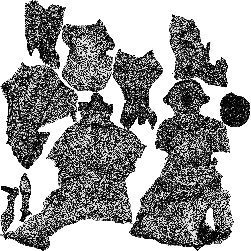 realistic 3D human woman business sitting, archviz people FBX OBJ for Blender, wireframe top-down view
