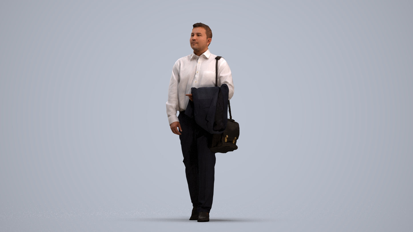 realistic 3D man business, scanned archviz people for Blender and 3ds Max, standing pose render