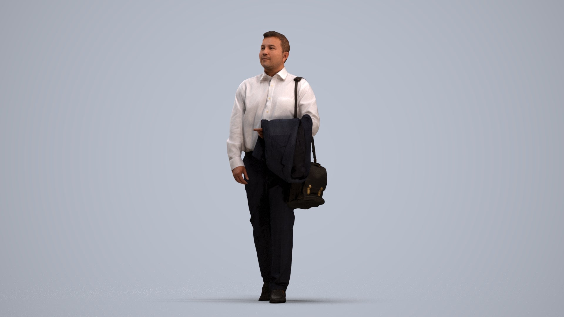 realistic 3D man business, scanned archviz people for Blender and 3ds Max, standing pose render