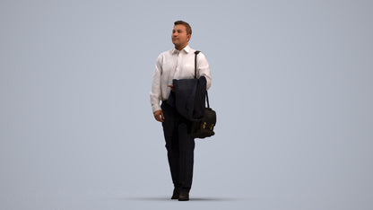 realistic 3D man business, scanned archviz people for Blender and 3ds Max, standing pose render