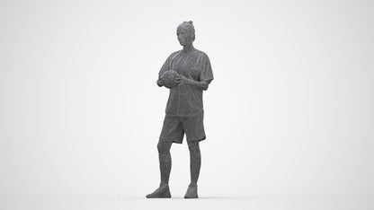 3D people model woman sport, scanned human for 3ds Max rendering, wireframe back view