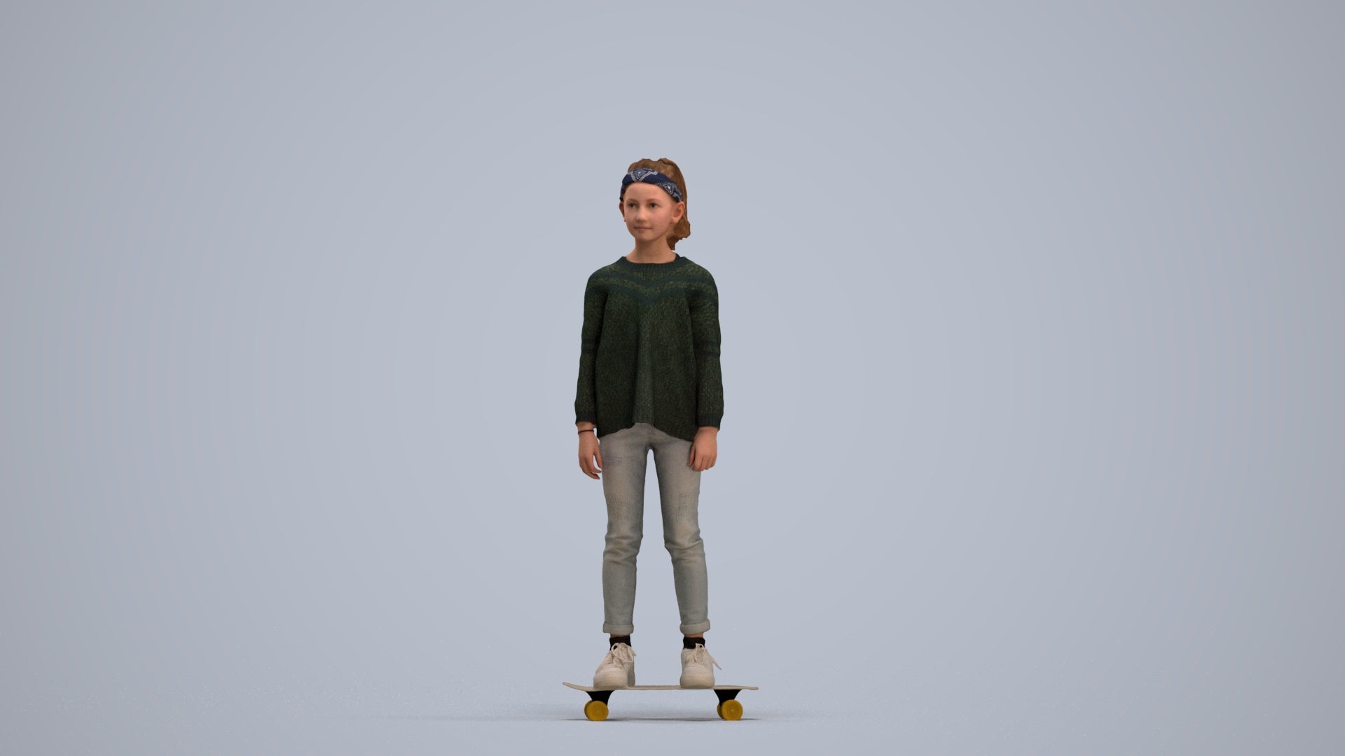 scanned 3D girl casual kids, photogrammetry people for Enscape and V-Ray, standing pose render