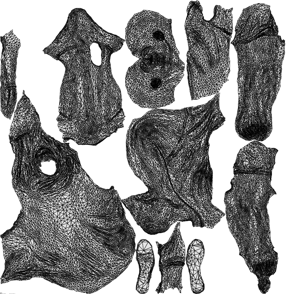scanned 3D man casual standing, photogrammetry people for Enscape and V-Ray, wireframe top-down view