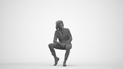realistic 3D human man business, archviz people FBX OBJ for Blender, three-quarter front view render