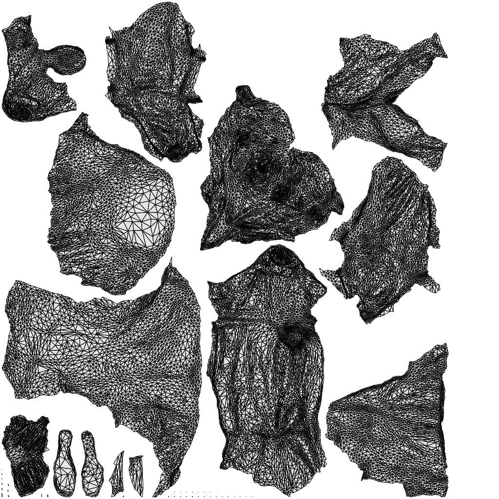 scanned 3D senior woman business, photogrammetry people for Enscape and V-Ray, wireframe top-down view