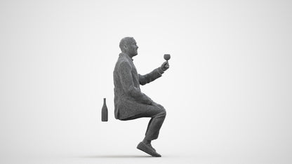 scanned 3D man casual cycling, photogrammetry people for Enscape and V-Ray, wireframe side view