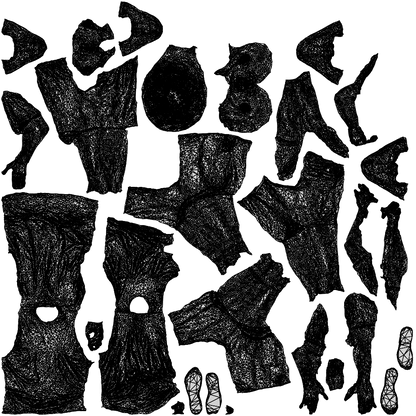 realistic 3D boy casual kids, scanned archviz people for Blender and 3ds Max, wireframe top-down view