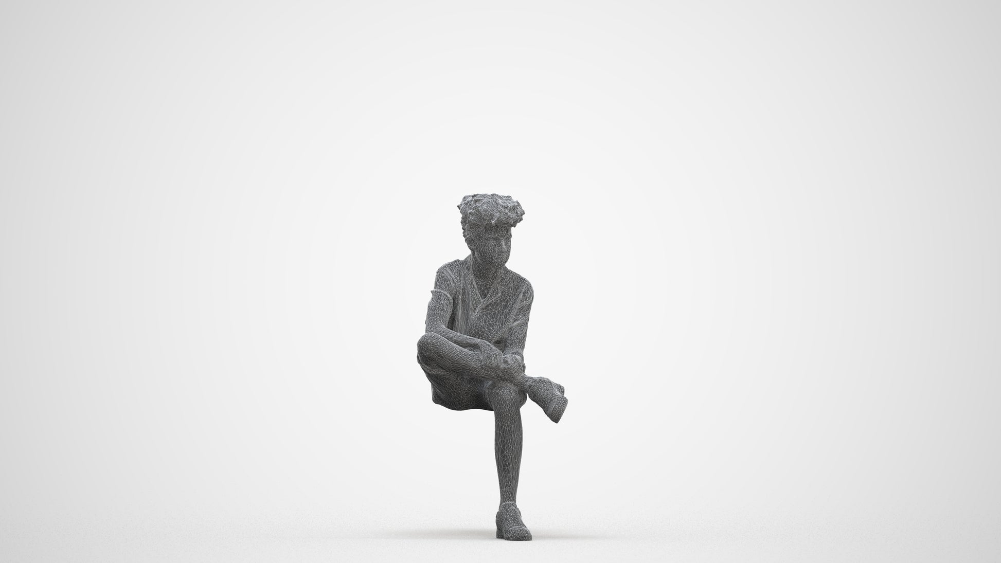 scanned 3D boy casual kids, photogrammetry people for Enscape and V-Ray, three-quarter front view render