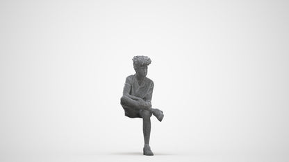 scanned 3D boy casual kids, photogrammetry people for Enscape and V-Ray, three-quarter front view render