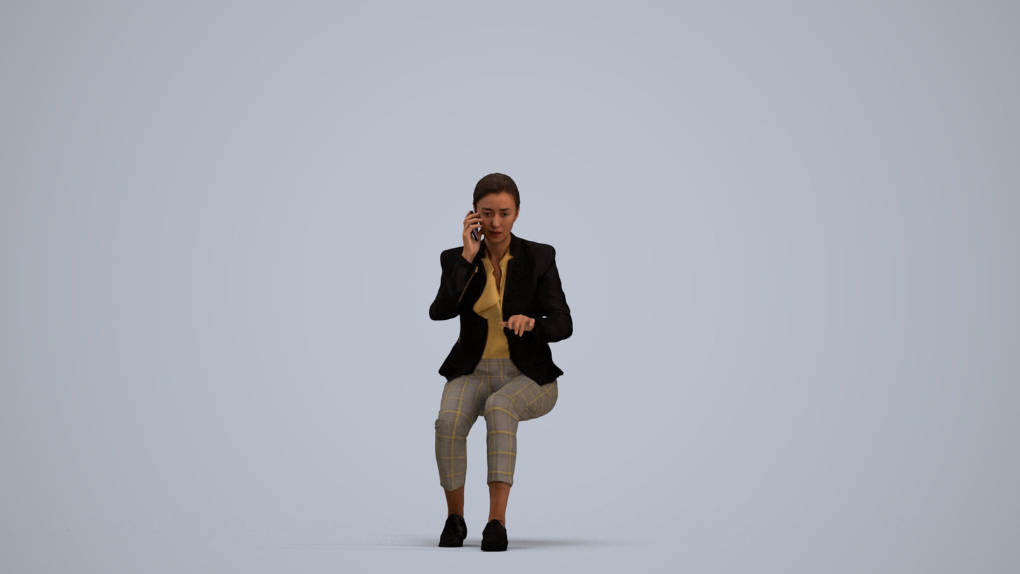 realistic 3D people woman business, render-ready for V-Ray and Corona, FBX OBJ, standing pose render