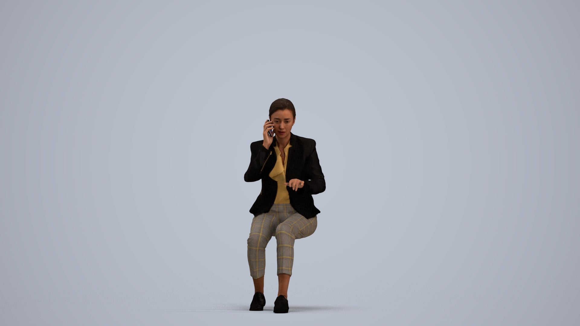 realistic 3D people woman business, render-ready for V-Ray and Corona, FBX OBJ, standing pose render