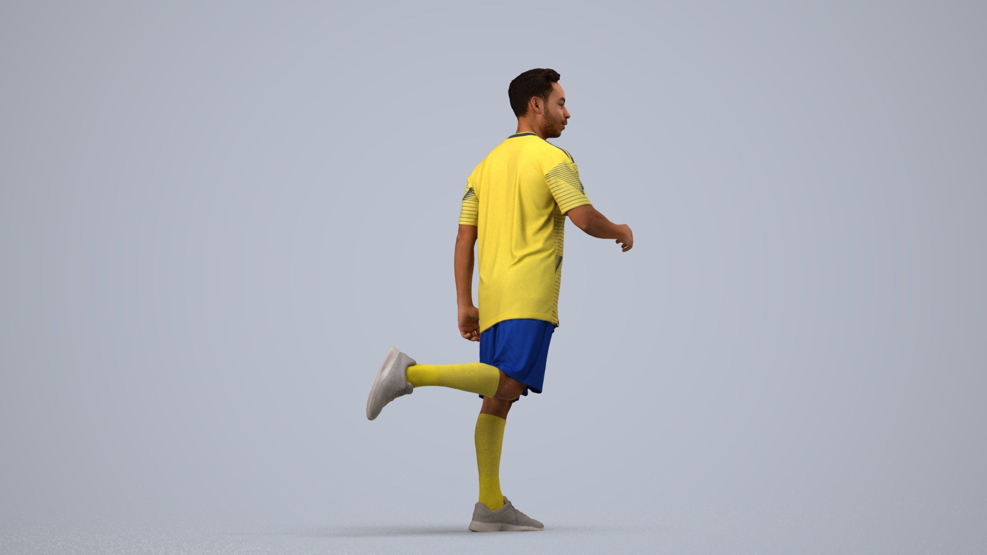 realistic 3D people man sport, render-ready for V-Ray and Corona, FBX OBJ, side view render