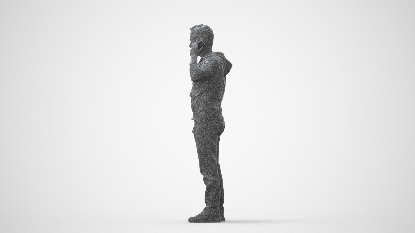 3D human model man casual standing, photogrammetry scanned person for archviz, square thumbnail