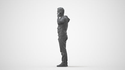 3D human model man casual standing, photogrammetry scanned person for archviz, square thumbnail
