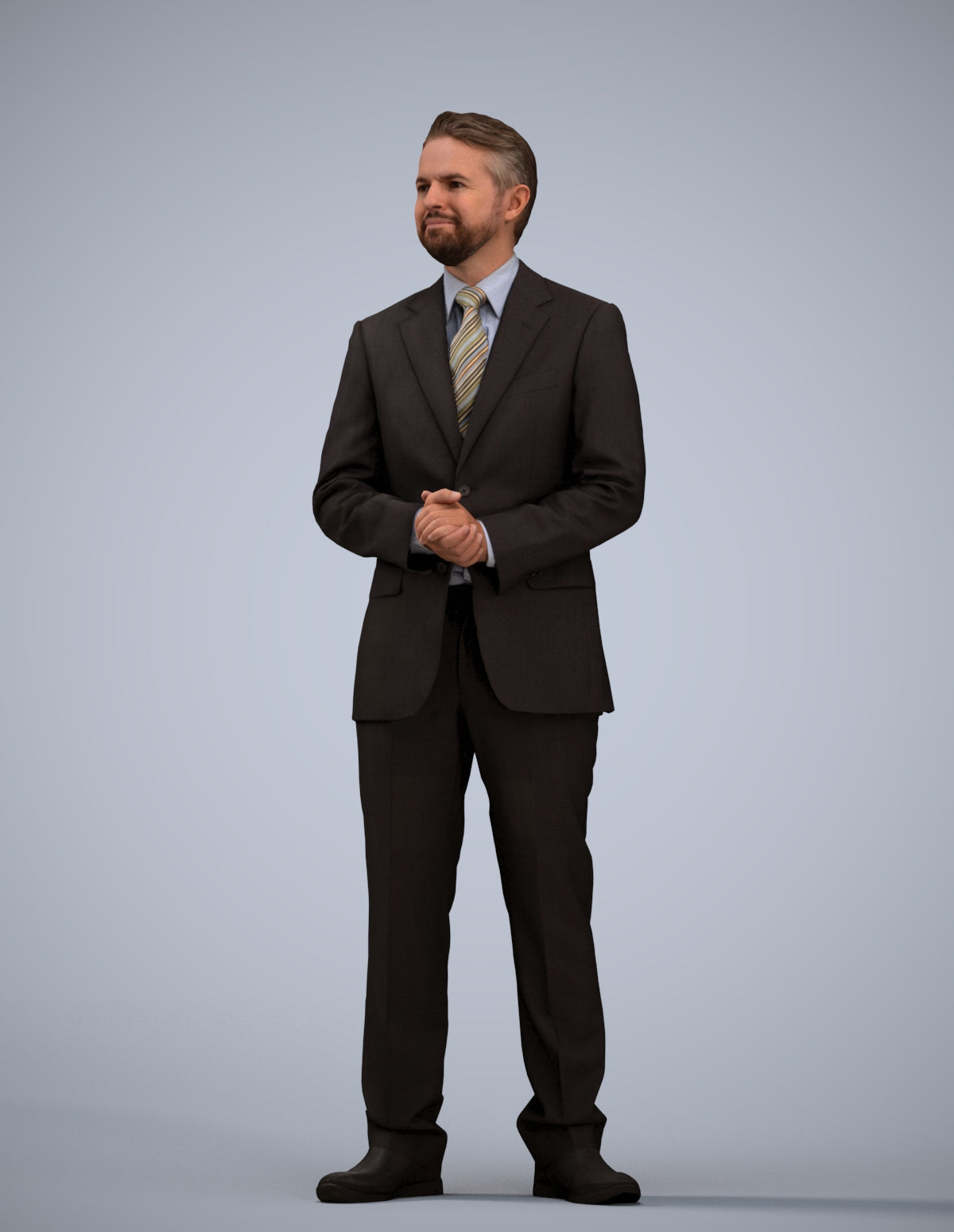 scanned 3D man business, photogrammetry people for Enscape and V-Ray