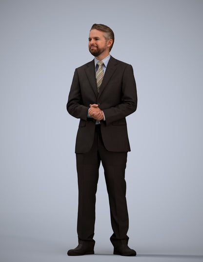 scanned 3D man business, photogrammetry people for Enscape and V-Ray