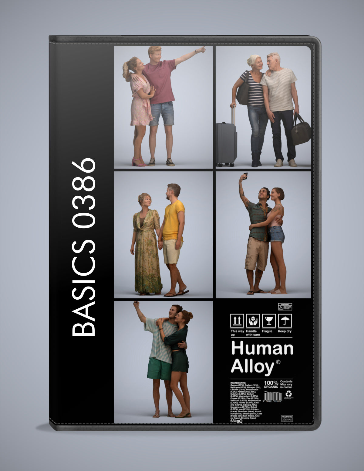 photogrammetry 3D people couple collection, 5 realistic human models archviz FBX
