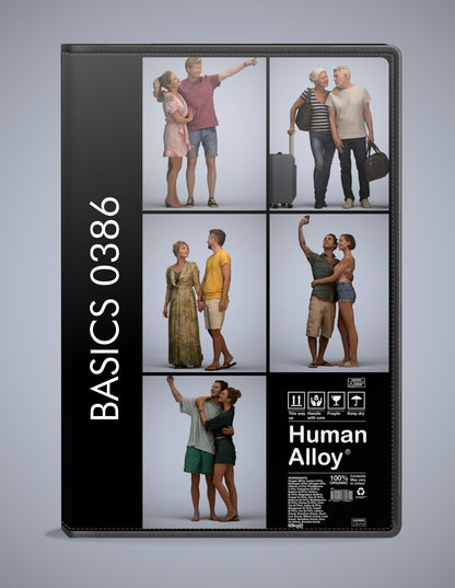 photogrammetry 3D people couple collection, 5 realistic human models archviz FBX