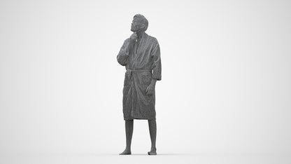 3D scanned man sport, photorealistic archviz people for Enscape and SketchUp, wireframe back view