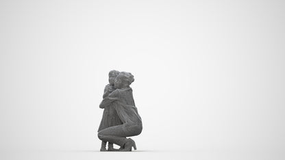 realistic 3D girl casual kids, scanned archviz people for Blender and 3ds Max, wireframe back view