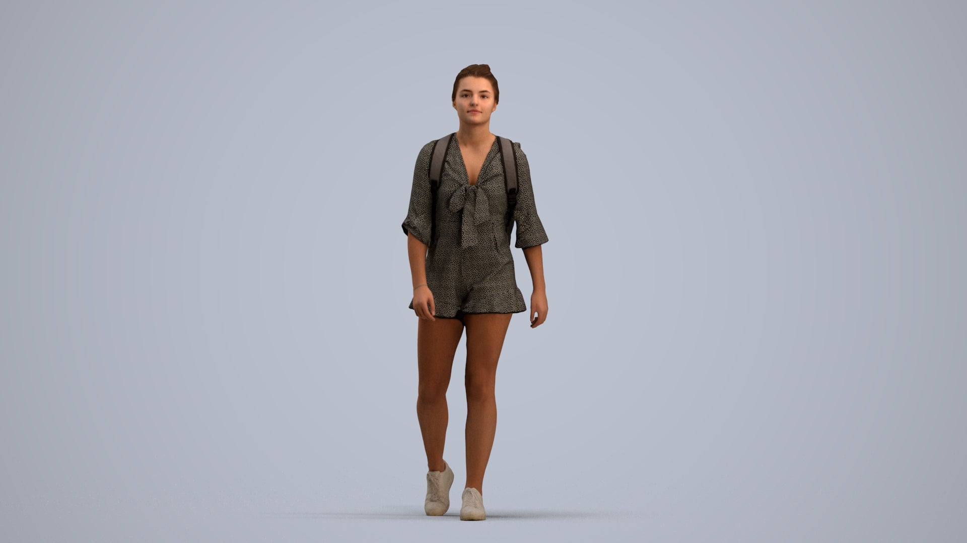 realistic 3D people girl casual kids, render-ready for V-Ray and Corona, FBX OBJ, standing pose render