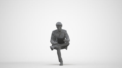 3D people model man business, scanned human for 3ds Max rendering, three-quarter front view render