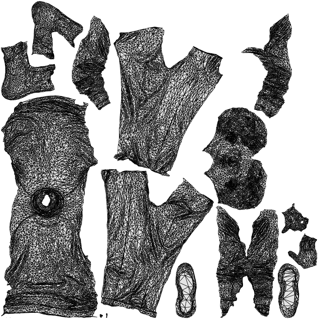 3D scanned man business casual, photorealistic archviz people for Enscape and SketchUp, wireframe top-down view
