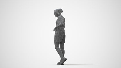 3D human model woman sport, photogrammetry scanned person for archviz, square thumbnail