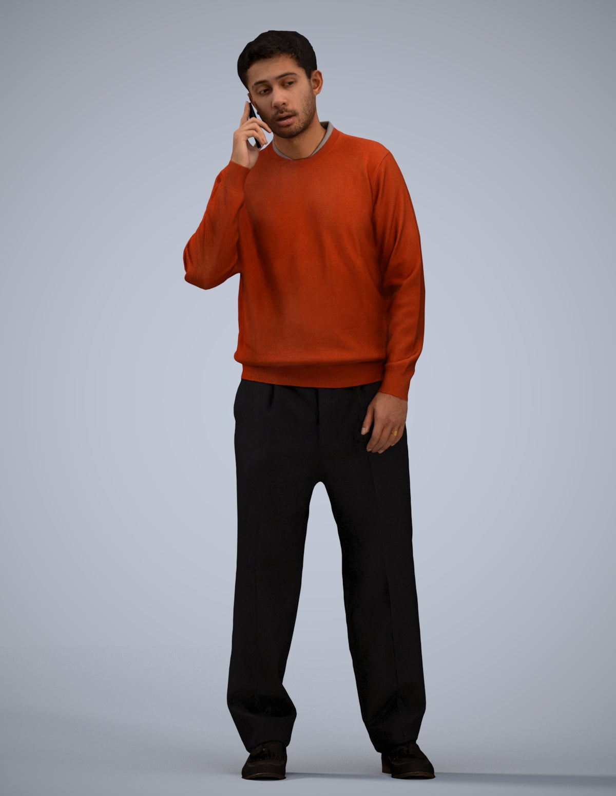 realistic 3D people man casual standing, render-ready for V-Ray and Corona, FBX OBJ