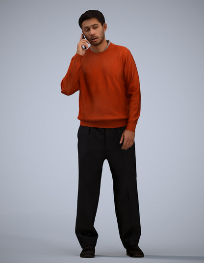 realistic 3D people man casual standing, render-ready for V-Ray and Corona, FBX OBJ